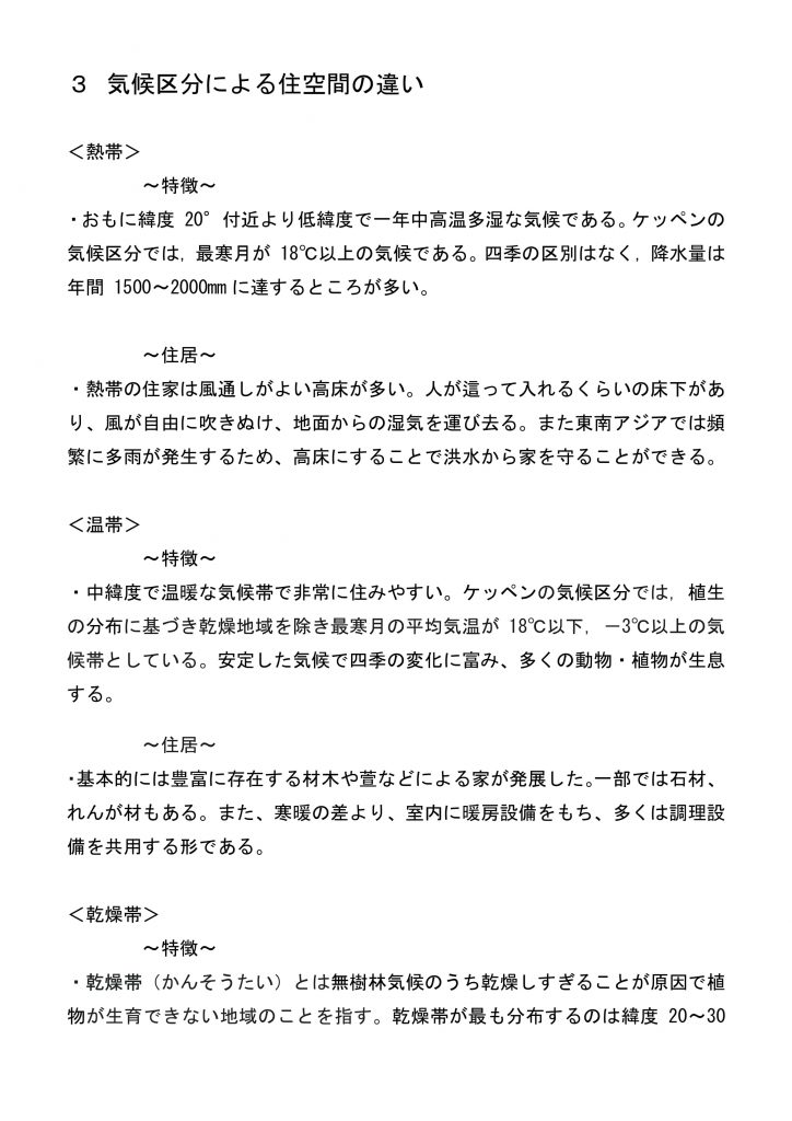 気候区分と住居の関連性に関する研究 模型製作を通して Hamako Ssh